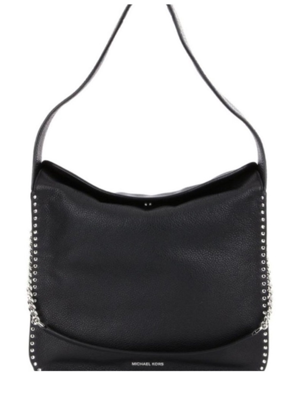 Michael Kors Astor Large Black Leather Studded Slouchy Relaxed Hobo Shoulder Bag - Picture 5 of 16
